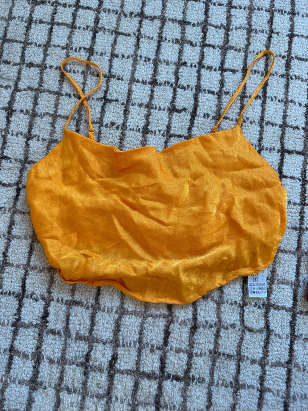Women’s Satin Cami Crop Top - yellow
